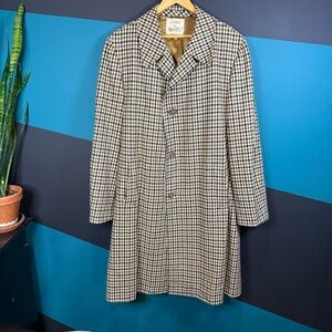 vintage Claymore Tailor by Freedman houndstooth patterned coat size XL Union